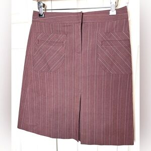 Vtg LILLY PULITZER A-Line Skirt Brown Pink Stripes Pleated Pockets Vintage